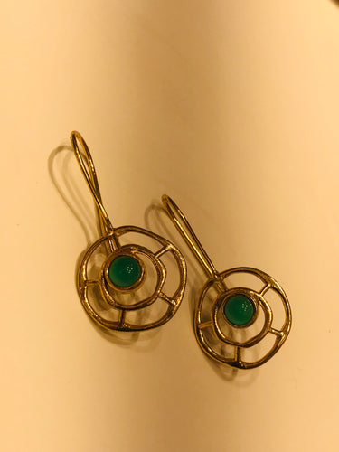 Green Stone Dangler Earrings